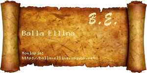 Balla Ellina névjegykártya